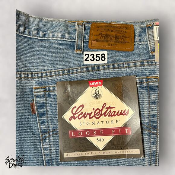 Vintage Levi's Strauss Signature 545 Men's Jeans NWT Deadstock W54 L32 Loose Fit - Picture 8 of 8